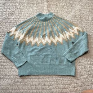 Knit Co-Op Blue Chevron Aztec Sweater Women’s Size L NWOT